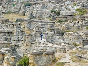 An image of the hoodoos in Writing-on-Stone Provincial Park in Alberta, Canada - Unusual Tourism Sites in Alberta