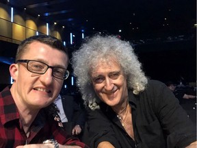 We Will Rock You producer Stuart Morley with legendary Queen guitarist Brian May.