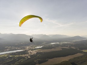 Paragliding above Invermere, B.C., from Mt. Swansea.