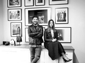 Undated photo of Mackage founders Eran Elfassy and Elisa Dahan. Mackage, a Montreal-based outerwear brand seen on celebrities such as the Duchess of Sussex and Gwyneth Paltrow, opened its doors earlier this summer on the main floor of CF Chinook Centre near Louis Vuitton and Saks Fifth Avenue.