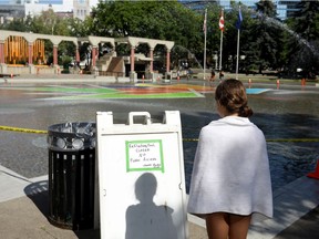 The pool at Olympic Plaza was shut down to the public on Thursday. The city hopes to have it re-opened sometime next week.