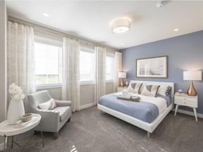 The master bedroom in the Melrose End townhome by Mattamy Homes in Yorkville.