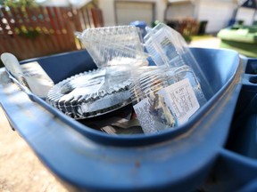 Clam shell plastic packaging is not easily recycled in Calgary's blue bin system, although the city now has a buyer for the waste going forward.