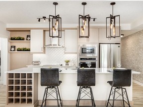 The kitchen in the Cohen show suite at Auburn Rise by Logel Homes.