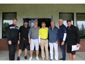 From left are: Bravin Goldade, Chris Richer, Marty Cheyne, Marc Staniloff, Bob Harris, Jeff Boyd and Lee Rogers. Missing is Allan Klassen.  Photo courtesy Hull Services.