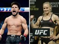 Henry Cejudo (L) challenged Valentina Shevchenko to fight for the "intergender title." Both fighters are UFC champions.