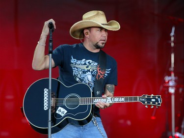 Country musician Jason Aldean closes out the night on the third day of the Country Thunder music festival, held at Prairie Winds Park in Calgary Saturday, August 17, 2019. Dean Pilling/Postmedia