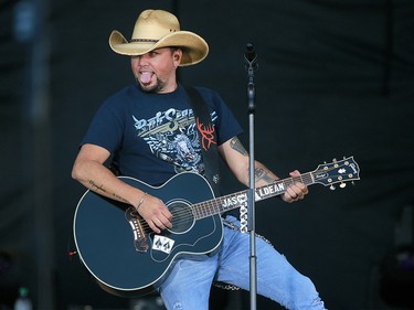 Country musician Jason Aldean closes out the night on the third day of the Country Thunder music festival, held at Prairie Winds Park in Calgary Saturday, August 17, 2019. Dean Pilling/Postmedia