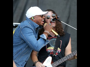 Musician Jimmie Allen perform on the third day of the Country Thunder music festival, held at Prairie Winds Park in Calgary Saturday, August 17, 2019. Dean Pilling/Postmedia