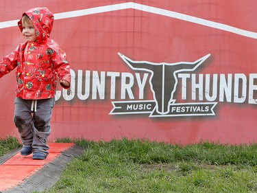 Even kids got into the country spirit on the chilly first day of the Country Thunder music festival, held at Prairie Winds Park in Calgary Friday, August 16, 2019. Dean Pilling/Postmedia