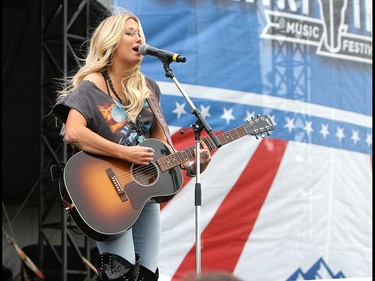 Country singer Meghan Patrick opens up day one of the Country Thunder music festival, held at Prairie Winds Park in Calgary Friday, August 16, 2019. Dean Pilling/Postmedia