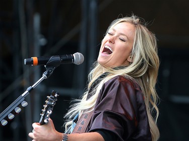 Country singer Meghan Patrick opens up day one of the Country Thunder music festival, held at Prairie Winds Park in Calgary Friday, August 16, 2019. Dean Pilling/Postmedia