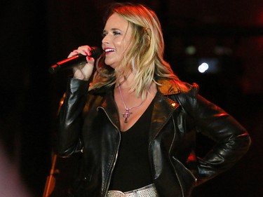 Country musician Miranda Lambert performs on the first day of the Country Thunder music festival, held at Prairie Winds Park in Calgary Friday, August 16, 2019. Dean Pilling/Postmedia