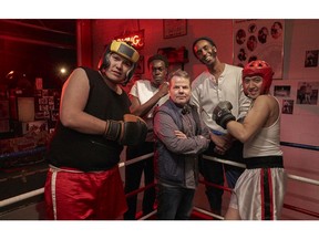 Vance Banzo, Tim Blair, Bruce McCulloch, Guled Abdi and Franco Nguyen from CBC's Tallboyz. McCulloch, a member of the Kids in the Hall, is executive producing the new series based on the comedy of Toronto sketch troupe Tallboyz II Men.