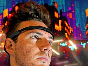 Cameron Hildebrandt wears a brain sensing headband while playing a mind-controlled video game named Alpha Blaster. A group of University of Alberta students decided to put mind over matter in a video game they developed for an international competition. The game is a simple, arcade-style 2D shooter. The player is tasked with fending off a never-ending stream of demonic villains that advance towards their character.