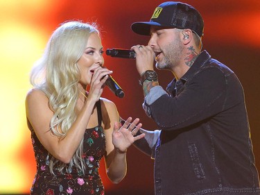 MacKenzie Porter and Dallas Smith performs during the Canadian Country Music Awards in Calgary on Sunday, September 8, 2019. Al Charest / Postmedia