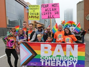 Members of a working group that had been tasked with banning gay conversion therapy in Alberta acted as marshals of this year's Calgary Pride Parade in downtown Calgary on Sunday September 1, 2019. Gavin Young/Postmedia