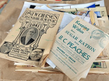 A 1941 almanac and an advertisement for using peaches as a supplement to sugar rationing were found in a treasure trove of old newspapers and magazines from the 1930’s and 1940’s in a garage in Bridgeland.