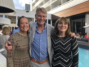 Social writer Bill Brooks joins philanthropist and community leader Ann McCaig (left) and Dr.  Shelley is surrounded by spanner