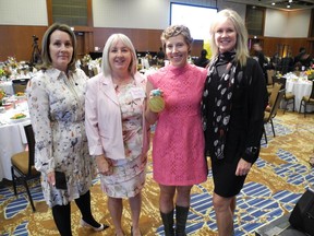 Pictured, from left, at the 24th annual Wings of Hope Luncheon held Sept. 27 at the Hyatt are Wings of Hope Breast Cancer Foundation chair Leanne Campbell, luncheon co-chair Rhonda Aiello, Olympic gold medallist and keynote speaker Kikkan Randall and luncheon co-chair Beth Brownrigg. Kikkan spoke eloquently about her cancer diagnosis in 2018 and the challenges she faced.