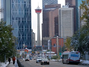 Downtown Calgary, as seen from Centre Street Bridge.