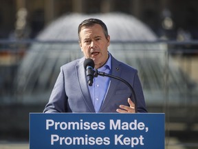 Alberta Premier Jason Kenney discusses the accomplishments of his government in its first 100 days in office, in Edmonton on Wednesday August 7, 2019. Amnesty International has written a letter to Alberta Premier Jason Kenney raising human rights concerns over his government's plans to fight back against oil and gas industry critics.