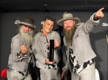 Washboard Union pose with their award for Group or Duo of the Year at the Canadian Country Music Awards at the Saddledome in Calgary Sunday, September 8, 2019. Jim Wells/Postmedia