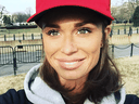Former journalist and far-right activist Faith Goldy appears in a selfie in front of the White House in 2017.