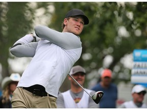 The Calgary Flames' Mark Jankowski plays in the Shaw Charity Classic celebrity horse race in Calgary on Saturday, August 31, 2019. Gavin Young/Postmedia