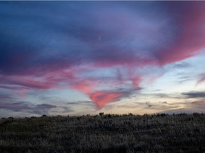 Sunset and sagebrush along the Red Deer River north of Bindloss, Ab., on Tuesday, September 3, 2019. Mike Drew/Postmedia