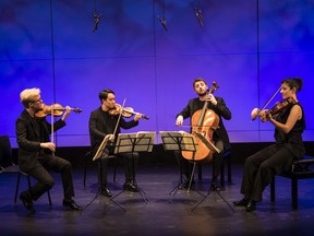 The co-winning Marmen Quartet at the Banff International Strings Competition. Courtesy, Don Lee, Banff Centre