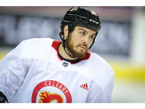 Zac Rinaldo during Calgary Flames training camp in Calgary on Friday September 13, 2019. Al Charest / Postmedia