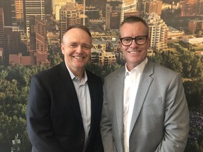 David Woodward, newly appointed executive director of  Meetings and Conventions Calgary, is eager to get to work with Carson Ackroyd senior vice-president of Sales for Tourism Calgary.