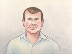 Cameron Ortis, director general with the Royal Canadian Mounted Police's intelligence unit, is shown in a court sketch from his court hearing in Ottawa, Canada, September 13, 2019. Lauren Foster-MacLeod/Handout