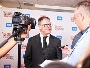 Stephen Schroeder, executive director of the Calgary International Film Festival, chats with media at the opening night gala. Courtesy, Catherine Calnan