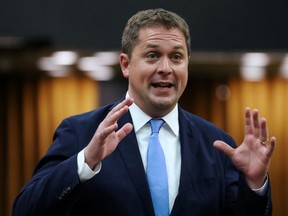 Conservative leader Andrew Scheer speaks during Question Period in the House of Commons on Parliament Hill in Ottawa, Ontario, Canada June 19, 2019.
