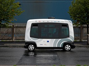 A self-driving shuttle bus being tested in Finland.