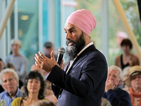 NDP Leader Jagmeet Singh campaigns in Halifax on Sept. 23, 2019.