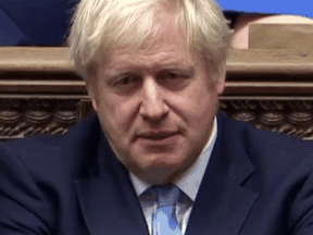 Britain's Prime Minister Boris Johnson in the House of Commons in London on Sept. 10, 2019.