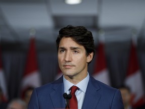 Justin Trudeau, Canada's prime minister, pauses while speaking during a campaign stop in Toronto, Ontario, Canada, on Friday, Sept. 20, 2019.