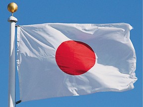 WARNING: CMYK IMAGE. DO NOT USE FOR NORMAL OUTPUT OR WEB. ONLY FOR USE FOR NATIONAL POST CLOSECROP IN PRINT  //NPCLOSECROP// Local Input~Flag of Japan, Japanese flag. Getty Images FOR NATIONAL POST USE ONLY ORG XMIT: POS2013061314114418