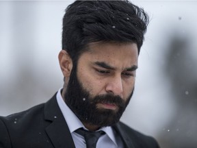 Jaskirat Singh Sidhu, the driver of a transport truck involved in the deadly crash with the Humboldt Bronco's bus, enters the Kerry Vickar Centre, which is being used for his sentencing hearing, in Melfort, SK on Thursday, January 31, 2019.
