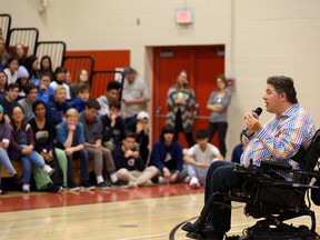 Liberal candidate Kent Hehr speaks at the Western Canada High School and Central Memorial High School all-candidate forum for the Calgary-Centre riding on Wednesday, October 2, 2019. Grade 12 Social Studies students have invited candidates to participate in the forum. Azin Ghaffari/Postmedia Calgary