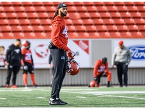 Pictured is Calgary Stampeders Linebacker Dexter McCoil during practice at McMahon Stadium on Tuesday, October 22, 2019. Azin Ghaffari/Postmedia Calgary