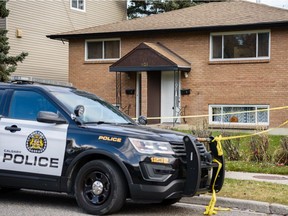 Pictured is the scene which Police is investigating after a woman was fatally stabbed last night in the Marda Loop-Bankview area on Friday, October 25, 2019. Azin Ghaffari/Postmedia Calgary