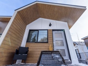 One of the units at 908 ATCO Village, a tiny home community for homeless veterans in Calgary.