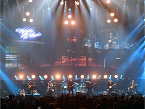 Vince Gill, Timothy B. Schmit, Don Henley, Scott F. Crago, Deacon Frey, Joe Walsh and Steuart Smith of the Eagles perform at MGM Grand Garden Arena on September 27, 2019 in Las Vegas, Nevada.