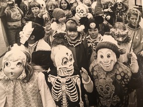 Halloween in Calgary 1973: A class of 30 or so kindergarten students took a tour of a downtown outdoor mall in their Halloween costumes. All photos from Calgary Herald archives.