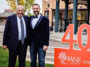 Cal Wenzel and his son Shane Wenzel celebrate the 40th anniversary of Shane Homes, their new home building and land development group of companies.