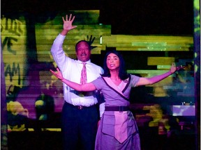Patricia Cerra and Ray Strachan in Rosebud Theatre's The Mountaintop. Handout photo.